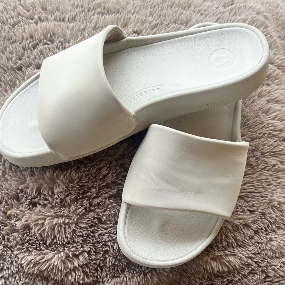 lululemon athletica Cream Slide Sandals - Women's Slip-On Comfort - Picture 3 of 12